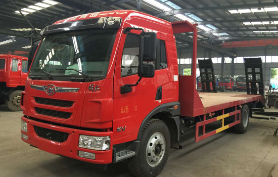 【國六】解放龍V單橋平板，150挖機平板