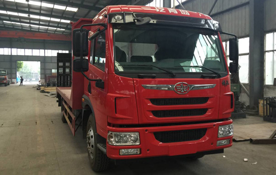 【國六】解放龍V單橋平板，150挖機平板