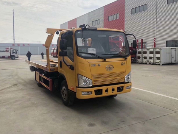 國六解放J6F藍(lán)牌清障車一拖二