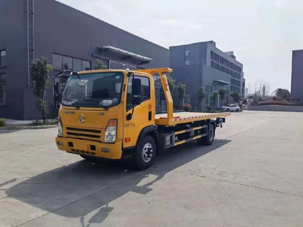 國(guó)六大運(yùn)一拖二平板清障車